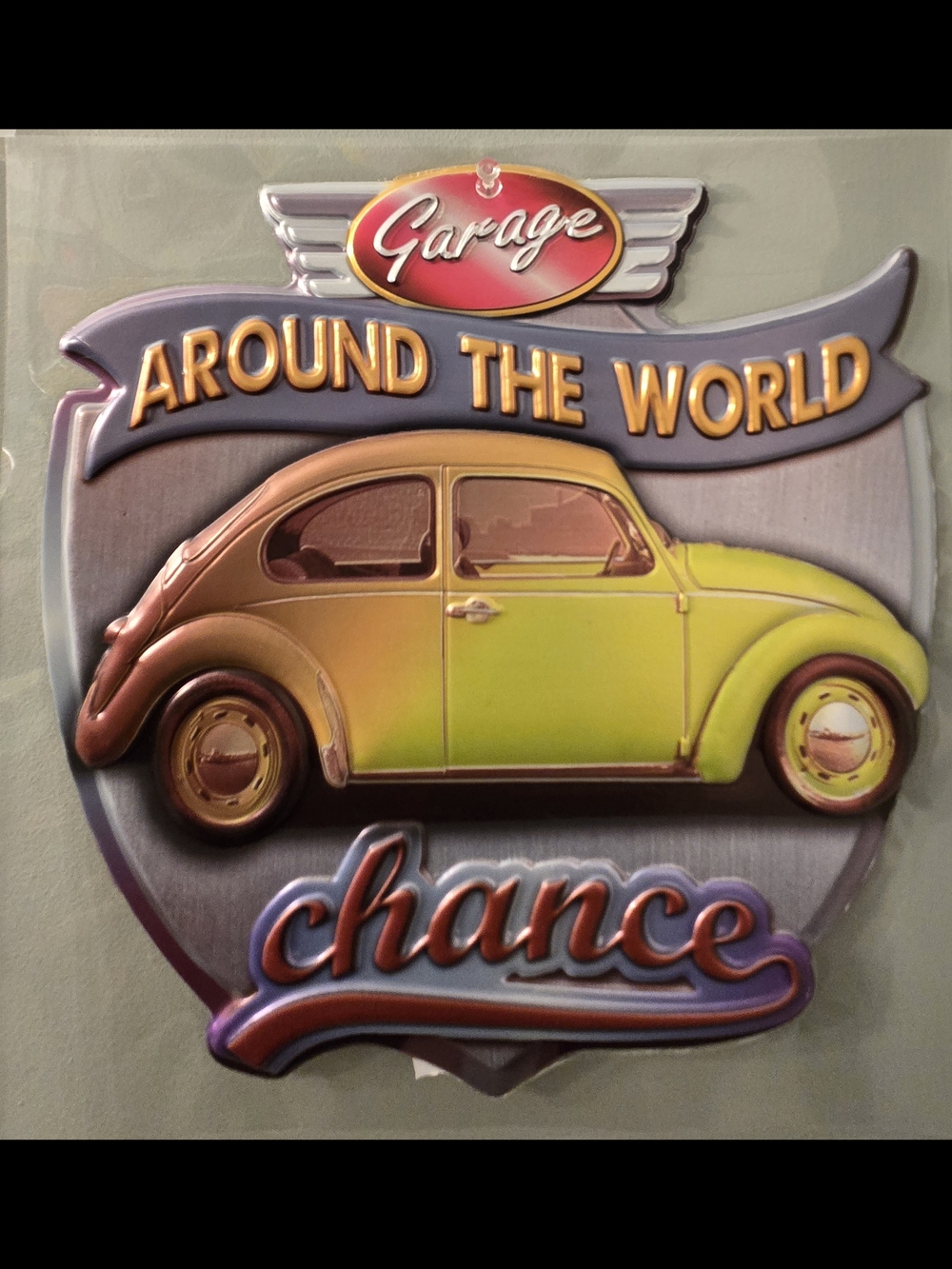 Vintage Beetle 'Around The World Chance' Wall Art